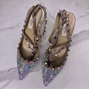 Valentino Rockstud AB Strass Crystal Heels Size EU 38.5 / US 8.5